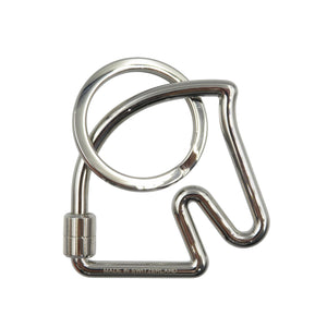 美品 エルメス シュバル メタル シルバー キーホルダー キーリング 0525【中古】HERMES
