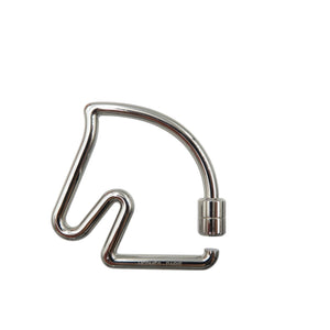 美品 エルメス シュバル メタル シルバー キーホルダー キーリング 0525【中古】HERMES