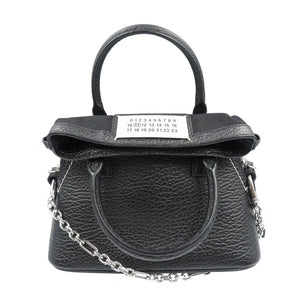 美品 メゾンマルジェラ 5AC S56WG0081 レザー キャンバス シルバー金具 ブラック 黒 2WAY ハンドバッグ ショルダーバッグ 0533【中古】Maison Margiela