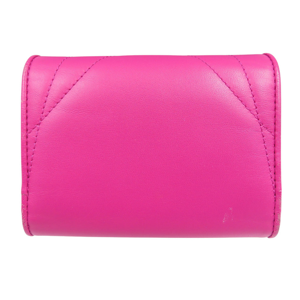 ドルチェアンドガッバーナ ディボーション コンチネンタルウォレット BI1269 AV967 8H243 ラムスキン ゴールド金具 ピンク 三つ折り財布 0539【中古】DOLCE&GABBANA