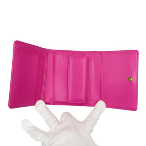 ドルチェアンドガッバーナ ディボーション コンチネンタルウォレット BI1269 AV967 8H243 ラムスキン ゴールド金具 ピンク 三つ折り財布 0539【中古】DOLCE&GABBANA