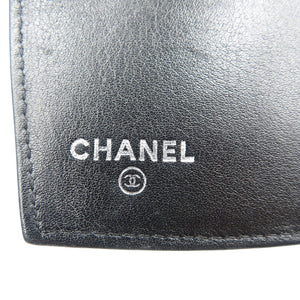 美品 シャネル メイクアップライン  13番台 ココマーク パテントレザー シルバー金具 ブラック イエロー 二つ折り財布 0547【中古】CHANEL
