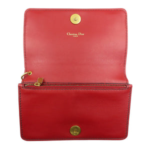 美品 クリスチャンディオール クラッチウォレット 00-MA-0177 レザー ゴールド金具 レッド 赤 長財布 0548【中古】Christian Dior