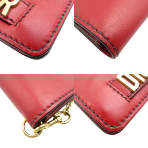 美品 クリスチャンディオール クラッチウォレット 00-MA-0177 レザー ゴールド金具 レッド 赤 長財布 0548【中古】Christian Dior
