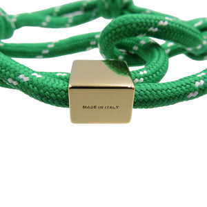 未使用 ミュウミュウ コード ブレスレット 5IB538_3L74_F077U ポリエステル ゴールド金具 グリーン ブレスレット アンクレット 0552【中古】Miu Miu