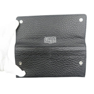 未使用 メゾンマルジェラ 4ステッチ SA3TT0003 レザー シルバー金具 ブラック 黒 長財布 0053【中古】Maison Margiela