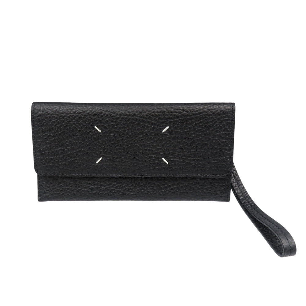 未使用 メゾンマルジェラ 4ステッチ SA3TT0003 レザー シルバー金具 ブラック 黒 長財布 0053【中古】Maison Margiela