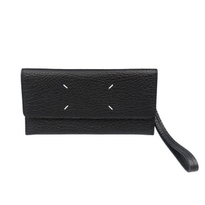 未使用 メゾンマルジェラ 4ステッチ SA3TT0003 レザー シルバー金具 ブラック 黒 長財布 0053【中古】Maison Margiela