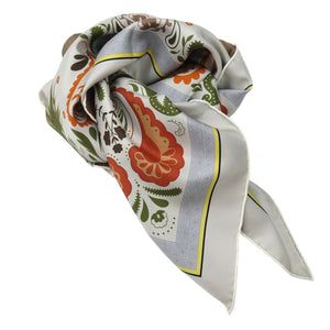 未使用品 エルメス カレ90 ダブルフェイス GUEPARDS BANDANA ツイルスカーフ チーター シルク GRIS 0555【中古】HERMES