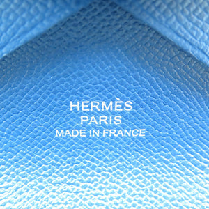 未使用 エルメス  カルヴィデュオ ヴォーマダム シルバー金具 ディープブルー 青 W刻印 コインケース 0559【中古】HERMES