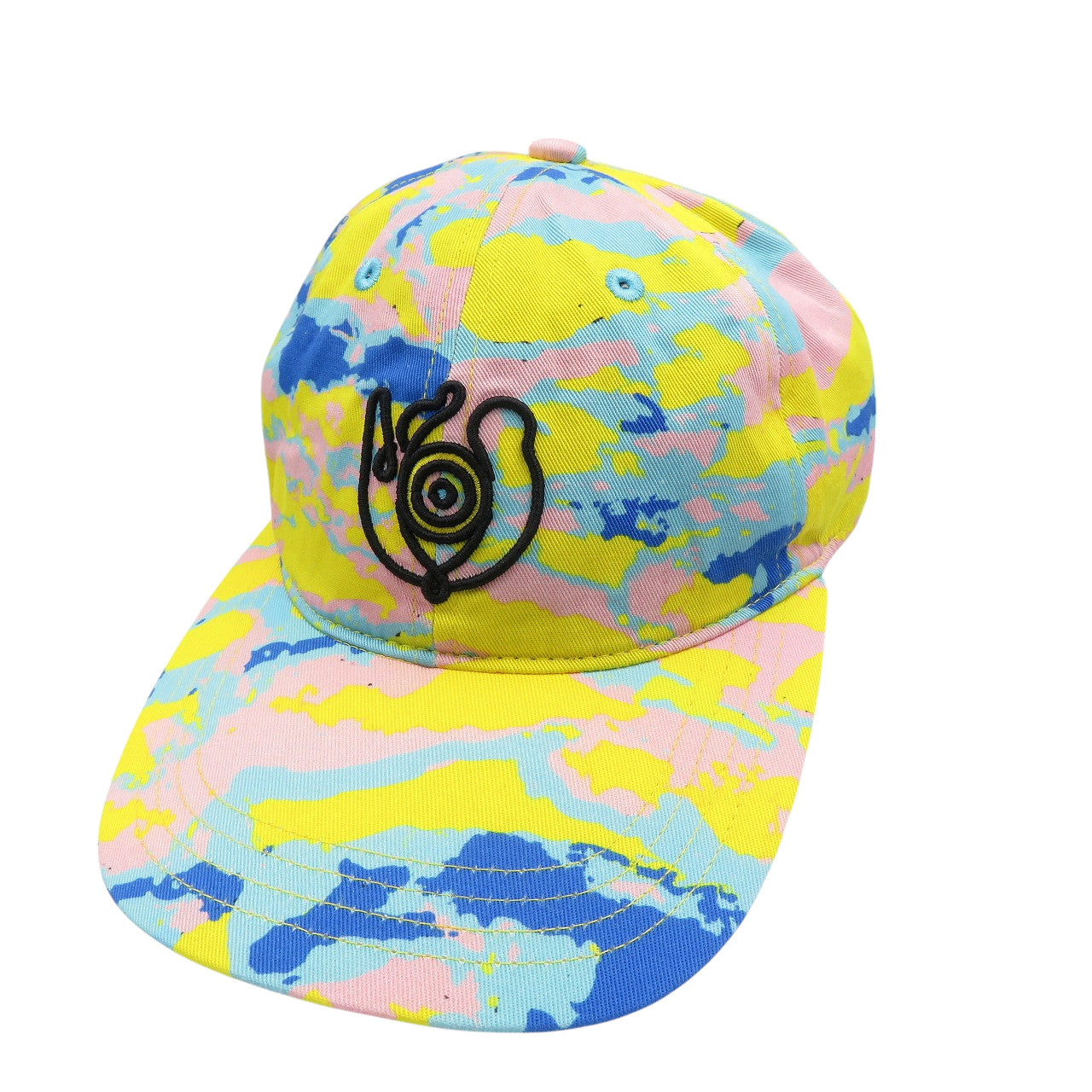 美品 ロエベ EYE NATURE ベースボール キャップ コットン シルバー金具 マルチカラー 0570【中古】LOEWE