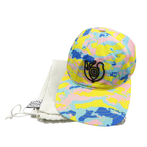 美品 ロエベ EYE NATURE ベースボール キャップ コットン シルバー金具 マルチカラー 0570【中古】LOEWE
