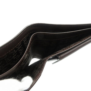 新品同様 カルティエ サントス レザー ブラウン 二つ折り財布 0571【中古】Cartier