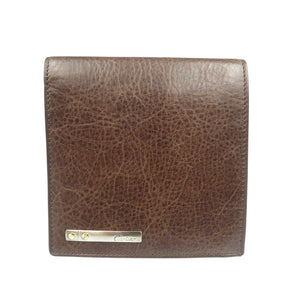 新品同様 カルティエ サントス レザー ブラウン 二つ折り財布 0571【中古】Cartier