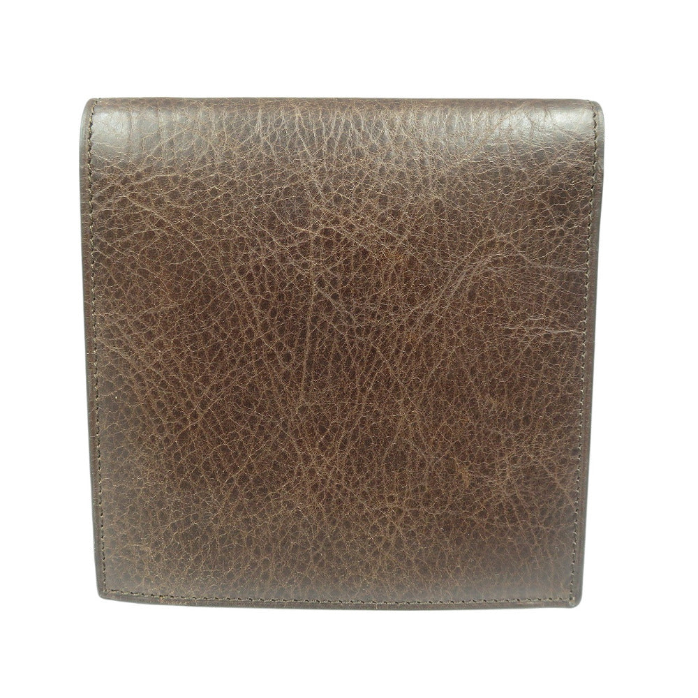 新品同様 カルティエ サントス レザー ブラウン 二つ折り財布 0571【中古】Cartier