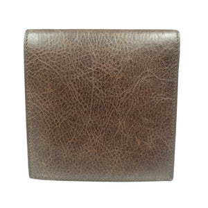 新品同様 カルティエ サントス レザー ブラウン 二つ折り財布 0571【中古】Cartier