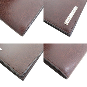 新品同様 カルティエ サントス レザー ブラウン 二つ折り財布 0571【中古】Cartier
