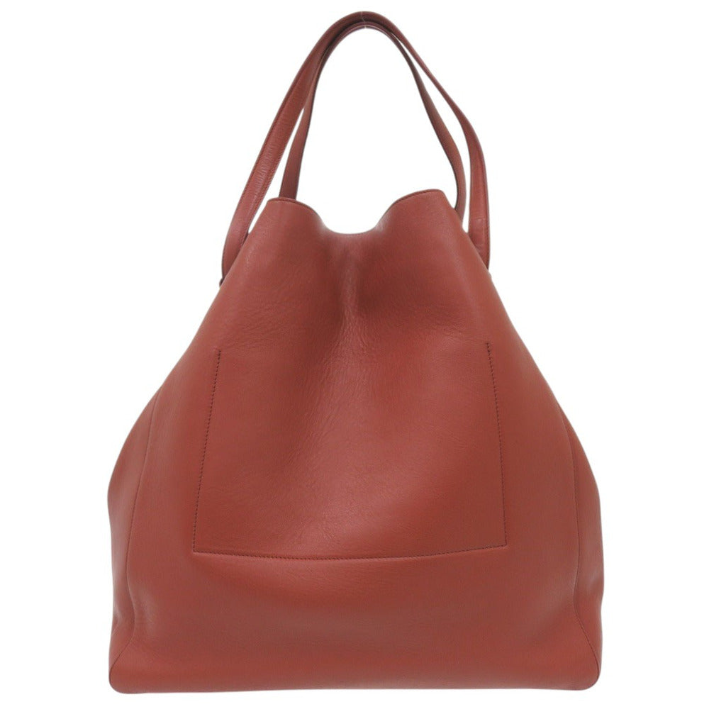 美品 ジルサンダー 大容量 ロゴ入り シンプル トートバッグ レザー ブラウン 0573【中古】JIL SANDER