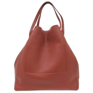 美品 ジルサンダー 大容量 ロゴ入り シンプル トートバッグ レザー ブラウン 0573【中古】JIL SANDER