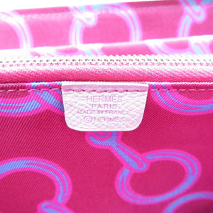 美品 エルメス ラウンドファスナー アザップ シルクイン ロング B刻印 ヴォーエプソン シルバー金具 グリパール ルビー 長財布 0579【中古】HERMES