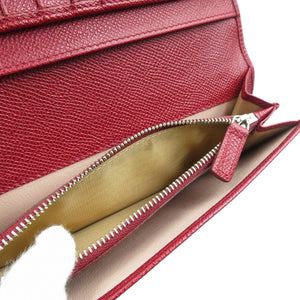 美品 ブルガリ 33744 ブルガリブルガリクリップ ラージ ウォレット Wホック レザー シルバー ルビーレッド 二つ折り 長財布 0593【中古】BVLGARI