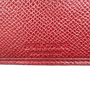 美品 ブルガリ 33744 ブルガリブルガリクリップ ラージ ウォレット Wホック レザー シルバー ルビーレッド 二つ折り 長財布 0593【中古】BVLGARI