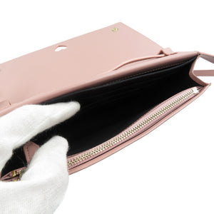 未使用 ポールスミス ハート レザー ゴールド金具 ピンク ショルダーウォレット 長財布 0594【中古】Paul Smith