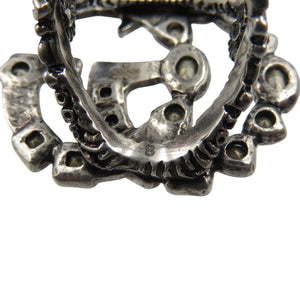 美品 グッチ マーモント GG 529050 Sサイズ ラインストーン メタル シルバー 指輪 リング 0606【中古】GUCCI