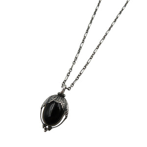 ジョージジェンセン 2010年 ヘリテージ コレクション シルバー925 ムーンストーン シルバー ブラック ネックレス 0607【中古】GEORG JENSEN