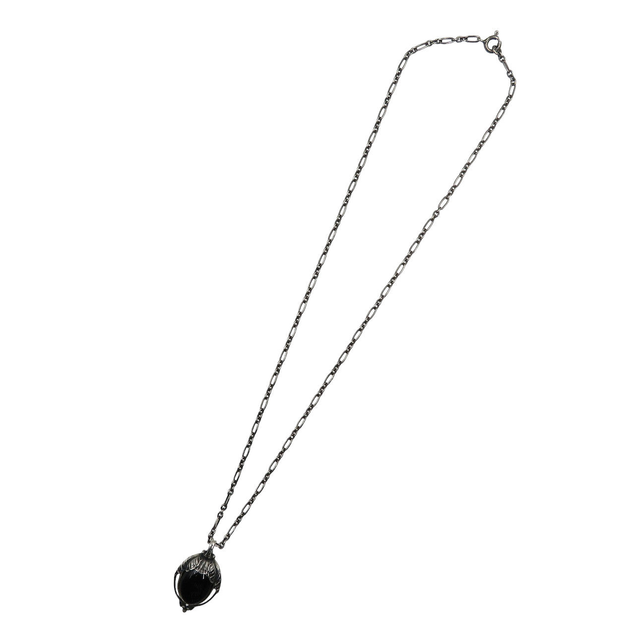 ジョージジェンセン 2010年 ヘリテージ コレクション シルバー925 ムーンストーン シルバー ブラック ネックレス 0607【中古】GEORG JENSEN