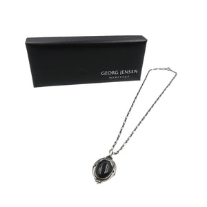 ジョージジェンセン 2010年 ヘリテージ コレクション シルバー925 ムーンストーン シルバー ブラック ネックレス 0607【中古】GEORG JENSEN