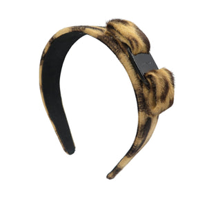 新品同様 サルヴァトーレフェラガモ ヴァラリボン ハラコ レオパード カチューシャ 0608【中古】Salvatore Ferragamo