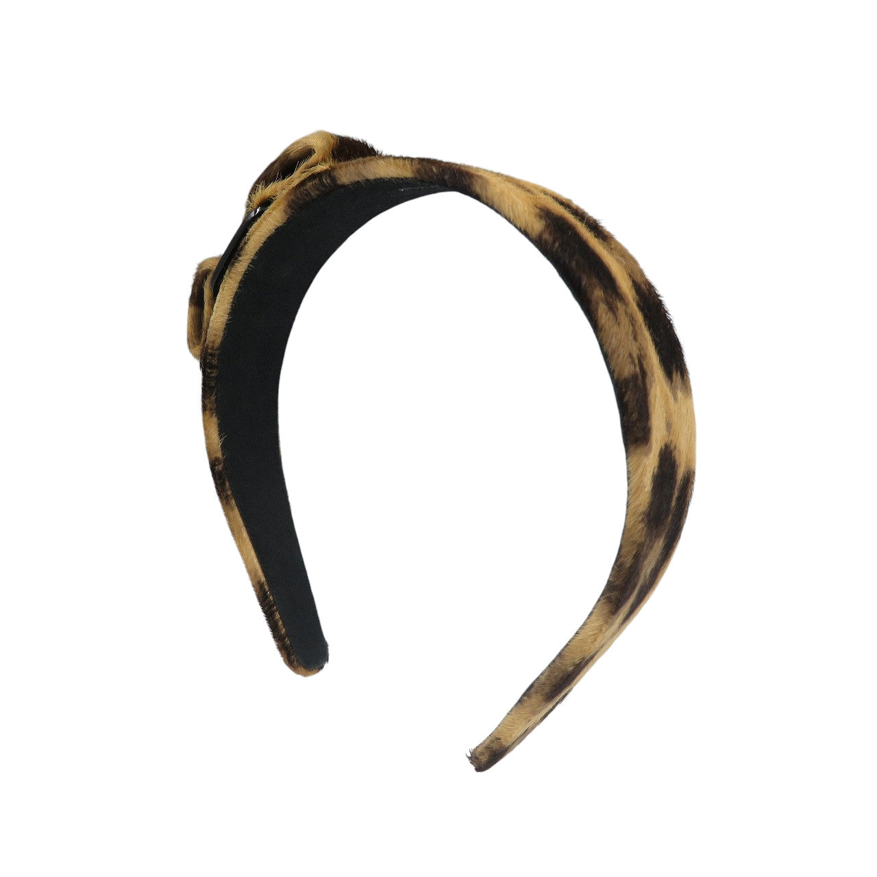 新品同様 サルヴァトーレフェラガモ ヴァラリボン ハラコ レオパード カチューシャ 0608【中古】Salvatore Ferragamo