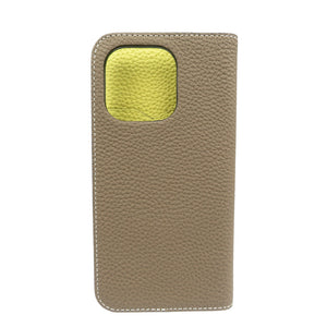 未使用 ボナベンチュラ BODT14P iPhone 14 Pro レザー エトープ イエロー ダイアリーケース 0610【中古】BONAVENTURA