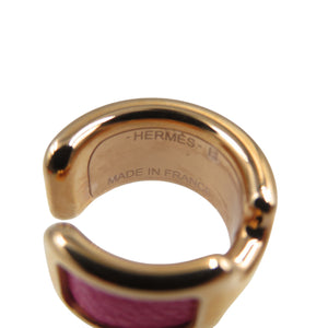 未使用 エルメス オランプPM ピンクゴールドプレーテッド シェーブルシャムキラ ローズショッキング イヤーカフ 0612【中古】HERMES