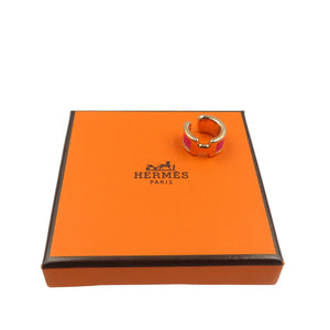 未使用 エルメス オランプPM ピンクゴールドプレーテッド シェーブルシャムキラ ローズショッキング イヤーカフ 0612【中古】HERMES