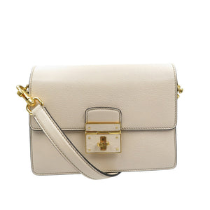 美品 ドルチェアンドガッバーナ レザー ゴールド金具 ベージュ セミショルダー ワンショルダーバッグ 0613【中古】DOLCE&GABBANA