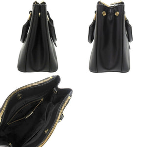 美品 トリーバーチ 2WAY ロビンソン マイクロジップトート レザー ゴールド金具 ブラック 黒 ハンドバッグ 0630【中古】Tory Burch