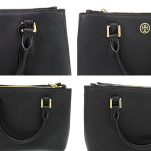 美品 トリーバーチ 2WAY ロビンソン マイクロジップトート レザー ゴールド金具 ブラック 黒 ハンドバッグ 0630【中古】Tory Burch