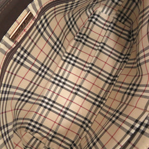 美品 バーバリー ノバチェック レザー ブラウン ハンドバッグ 茶 0643【中古】BURBERRY