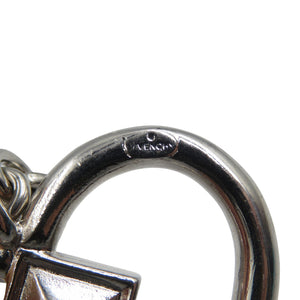 ジバンシィ ハート ロングチェーン メタル ジルコニア シルバー ネックレス 0650【中古】GIVENCHY