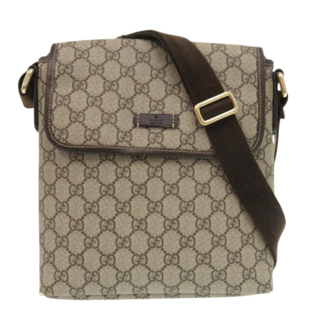グッチ 223666 GGスプリーム ブラウン ショルダーバッグ 0655【中古】GUCCI