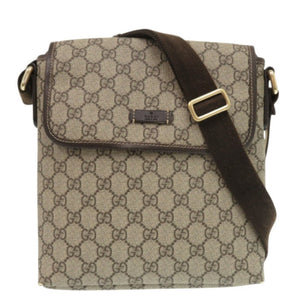 グッチ 223666 GGスプリーム ブラウン ショルダーバッグ 0655【中古】GUCCI