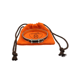エルメス ベルトモチーフ メタル シルバー ブラック バングル 0659【中古】HERMES