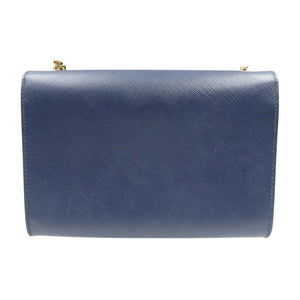 美品 サルヴァトーレフェラガモ ヴァラ AU-22/B558 レザー ゴールド金具 ネイビー チェーン ショルダーバッグ 0662【中古】Salvatore Ferragamo