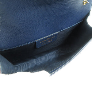 美品 サルヴァトーレフェラガモ ヴァラ AU-22/B558 レザー ゴールド金具 ネイビー チェーン ショルダーバッグ 0662【中古】Salvatore Ferragamo