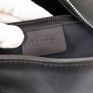 美品 バリー レザー ブラック ストライプ トートバッグ 黒 0663【中古】BALLY メンズ