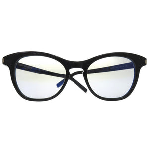 美品 イヴ サンローラン フルリム ラウンド サングラス 伊達メガネ アイウェア SL356 アセテート ブラック 0667【中古】YVES SAINT LAURENT