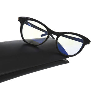 美品 イヴ サンローラン フルリム ラウンド サングラス 伊達メガネ アイウェア SL356 アセテート ブラック 0667【中古】YVES SAINT LAURENT