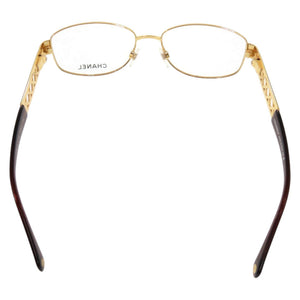 美品 シャネル メタル ラインストーン ゴールド ブラウン メガネ 0668【中古】CHANEL